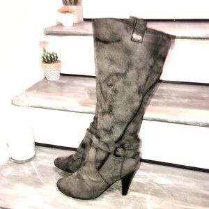 Rue 21 Gray Faux Suede Tall Boots 7